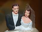 CAKE TOPPER, CHALKWARE, VINTAGE 1950S, BRIDE HAS SATIN