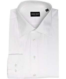 Armani Giorgio Armani white striped spread collar dress shirt 