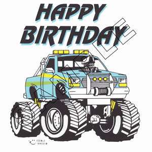 Birthday Monster Truck Edible Image® Cake Topper  