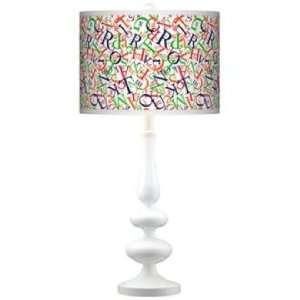  Alphasoup Primary Giclee Paley White Table Lamp