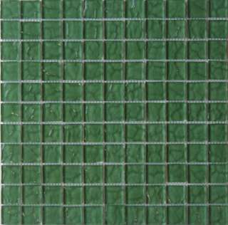 Forest Green 1in Textured Glass Mosaic Tiles  