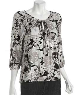 style #314287501 caviar floral jersey Melena drawstring keyhole neck 