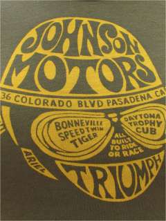 NWT Johnson Motors Cycle Head Tee Moss Green Sz M  