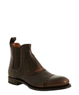 Gucci brown tooled leather Cambridge boots