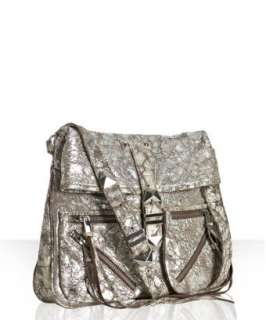 Rebecca Minkoff  washed silver distressed leather Main Squeeze 