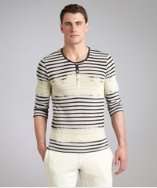 Gypsy 05 navy and yellow ombre striped jersey henley style# 316362201