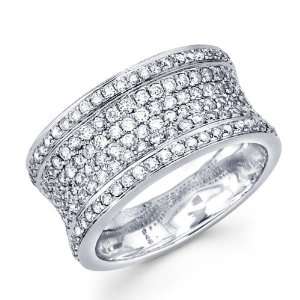 Round Diamond Anniversary Ring 14k White Gold Wedding Band (1.01 Carat 