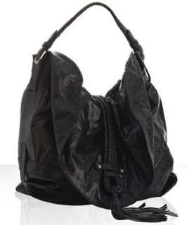 Hype black creased leather Naomi large hobo  