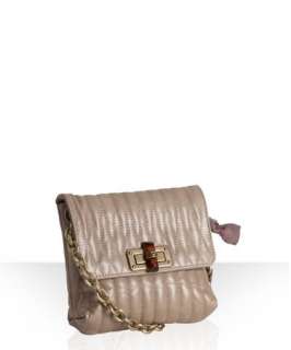 Lanvin grey quilted calfskin leather Mini Pop bow detail shoulder 