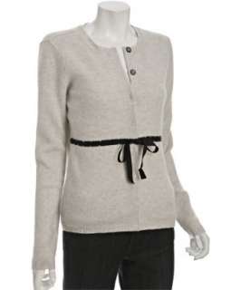 Magaschoni anthracite cashmere crewneck tie cardigan   up to 