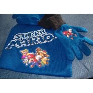  Nintendo Super Mario Knit Hat and Gloves 