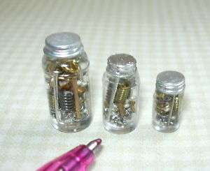 Miniature Set of 3 Jars of Nuts and Bolts DOLLHOUSE  