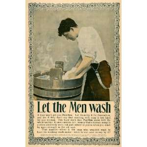 1896 Ad Pearline Soap Man Washing Laundry Wringer Tub 