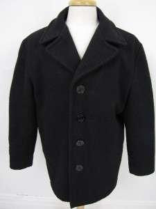 130 Schott black wool peacoat mens medium pea coat  
