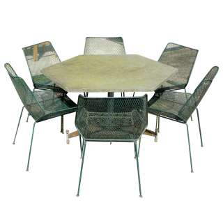 44.5 Salterini Vintage Outdoor Dining Slate Table  