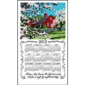    Bless this House Linen Kitchen Towel Calendar 2012