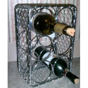  Stainless Steel 6 Bottle Country Style Wine Rack