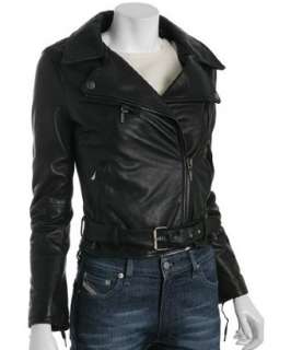 McQ By Alexander McQueen black leather lace up motorcycle jacket 