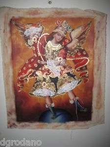 Michael the Archangel Peru Painting Oil Canvas Angel  