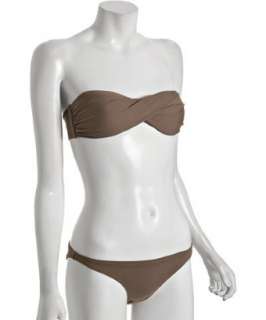 OndadeMar light brown nylon twisted bandeau bikini   
