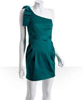 French Connection dynasty green stretch cotton Bonny one shoulder 