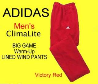 NEW Mens ADIDAS BIG GAME Warm Up LINED WIND PANTS 2XL  