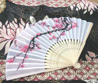 Cherry Blossom Silk Hand Fan Wedding Party Favor NEW  