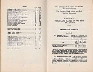   Rock Island Railroad Schedule of Rules & Rates of Pay Trainmen  
