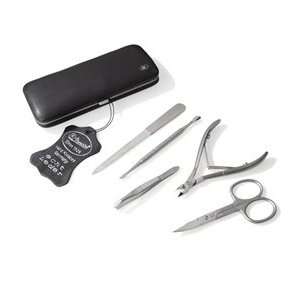 Premium Stainless Steel Manicure Set in a Black Leather Case. Made by 