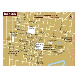Map of Jackson, United States, North America Premium Photographic 