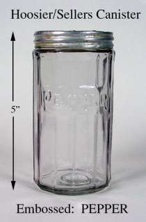   Med Size Embossed/Paneled PEPPER Jar~1920s 1930s Estate Fresh  