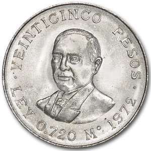  1972 Mexican Silver 25 Pesos Juarez (AU/BU) ASW .5209 