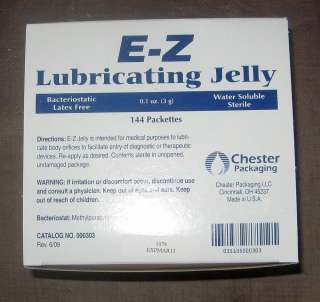 Chester Labs E Z Lubricating Jelly Sterile Lubricant 3 Gram Packets 
