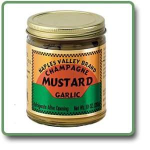 Champagne Garlic Mustard   10 oz. glass jar.  Grocery 