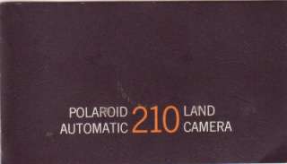 Polaroid 210 Land Camera Instruction Manual Original. English; 43 