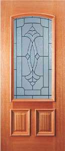   Champagne Glass Doors Solid Wood Stain Grade Slab Or Prehung  