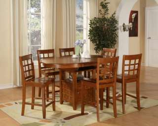  set includes one oval counter height dining table and 4 matching bar 