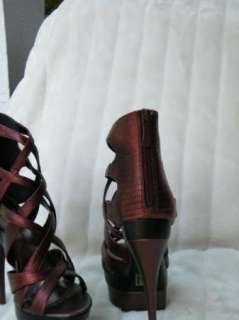 BEBE SHOES heel platforms pumps Adrianna pewter 183292 new  