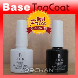 Soak Off UV Gel Polish BASE + TOP COAT For Nail Art 2CT  
