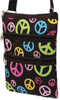 peace sign multicolor hipster purse teen handbag crossbody messenger 