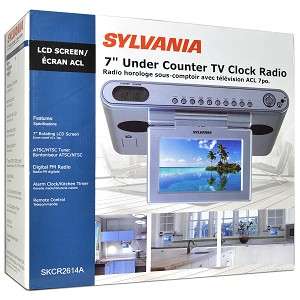 Sylvania Under Counter LCD TV Clock Radio w/Rotating Screen 