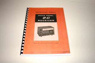 Drake 2 C HF Receiver Manual w/Plastic Covers & Comb Bound  