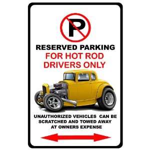  1930s Classic Hot Rod Muscle Car toon No Parking Sign 