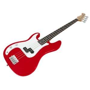  Crescent 46 Inch Left Handed Red Premium Electric Bass 