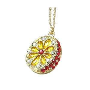  Goldtone Orange Charm Pendant Necklace Jewelry