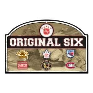  NHL Original Six Wood Sign Graphics Antique Matte Finish 