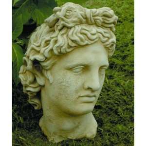  Bust of Apollo Garden Statue, 10.5L x 9.5W x 16H inches 
