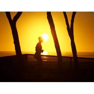 Jogger at Sunrise, Surfers Paradise, Gold Coast, Queensland, Australia 