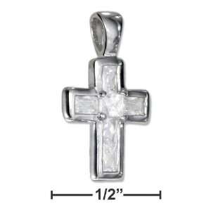    Sterling Silver Cubic Zirconia Cross Pendant   JewelryWeb Jewelry