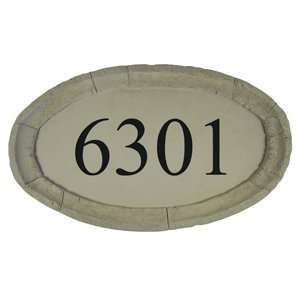  Custom Engraved Oval Address Stones   White Patio, Lawn & Garden